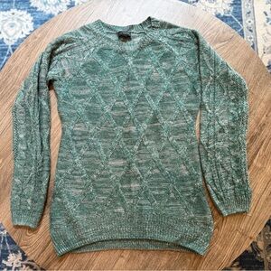 The Limited Teal and Cream Knit Top